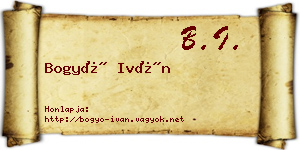 Bogyó Iván névjegykártya