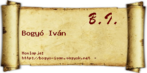Bogyó Iván névjegykártya