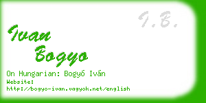 ivan bogyo business card