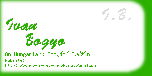 ivan bogyo business card